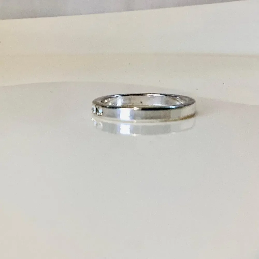 Channel Crystal Wedding Band